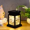 Linterna Pequeña de Palacio Solar Luz Colgante Estrella de Cable de Cobre LED Impermeable Luz Decorativa de Vela para Paisaje de Casa Patio Jardín