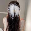 Pinza para el pelo para la parte trasera de la cabeza, otoño e invierno, pinza para sujetar el pelo, nueva pinza de plumas para celebridades de Internet, pinza grande para el pelo, pinza de tiburón
