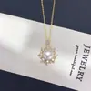 Colgante de Perla de Agua Dulce Natural Estilo Seiko Zhuji con Diamantes y Collar de Perlas Girasol de Alta Gama para Mujer Venta al por Mayor