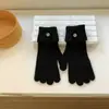 Guantes para Mujer Otoño e Invierno Estilo Nuevo Muñeca Extendida Guantes Cálidos Guantes de Punto de Color Sólido Simples