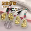 Pingente de gota d'água de peixe lótus de jade Hetian para enviar namorada esposa mãe colar de ouro venderá presentes atacado
