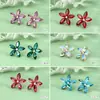 Nuevos Pendientes de Flor con Pedrería de Verano, Lujo Ligero, Nicho de Moda, Pendientes de Temperamento de Gama Alta, Pendientes de Flor Retro de Cinco Pétalos