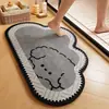 Tapete de chão de renda em formato de filhote de cachorro de desenho animado para banheiro, absorvente de água, secagem rápida, tapete de porta antiderrapante, tapete de entrada resistente à sujeira