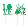 Calle. Ideas para Decorar Pastel del Día de San Patricio Amor Trébol de Cuatro Hojas lucky one Tarjeta para Pastel Irlandés