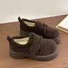 Zapatos de Algodón con Suela Gruesa Estilo Coreano para Mujer Invierno 2026 Calientes con Velcro con Felpa y Acolchado de Algodón Cobertura Total Trasera Calzado Exterior Zapatos de Algodón sin Cordones