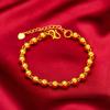 Pulsera de mujer en vivo con imitación de oro de 24 quilates, cuentas de Buda con patrón brillante, cuentas de transferencia, pulsera de oro con arena de Vietnam.