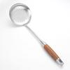 Espátula de Aço Inoxidável 304 com Cabo de Madeira de Pera, Conjunto de 6 Peças para Cozinha, Colher de Sopa, Pegador de Macarrão, Espátula para Fritar, Espátula Grande para Peixe, Cabo Longo, Antiderrapante