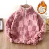 Chaqueta de Felpa para Niños, Nuevo Cárdigan Grueso con Cremallera para Otoño e Invierno, Ropa Exterior Unisex de Longitud Media para Bebés y Niños