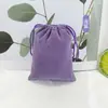 Venta al por mayor de bolsas de cordón listas para usar, bolsas de cordón de terciopelo negro flocado, bolsas de almacenamiento de terciopelo para empaque, bolsas de terciopelo negro