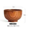 Ensaladera Natural China de Madera para Niños y Adultos Tazón de Arroz Tazón de Madera Maciza Grande y Pequeño Tazón para Sopa Tazón para Fideos Vajilla para el Hogar