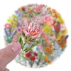 Paquete de Material de Pegatinas de Flores Transparentes de 60 Piezas Serie Secreto Salvaje Original Planta Flor Pegatina Impermeable Venta al por Mayor