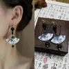 Nuevos Pendientes de Borla Largos con Forma de Abanico y Cuentas Estilo Chino Antiguo Accesorios Estilo Chino Dinastía Han Pendientes Versátiles Retro