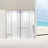 Fabricante Baño de Ducha Personalizado en Forma de T, Vidrio de Baño de Doble Uso de Una Puerta, Mampara en Forma de T, Vidrio Templado, Baño Integrado