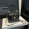 2026 Nuevo Bolso de Mano con Cadena Bolso de Hombro de Alto Valor con Lunares Moda Ins Bolso Cubo Simple con Personalidad Elegante