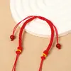 Nuevo Pulsera Tejida a Mano Semiacabado con Cuentas Accesorios Dorados Cuerda de Mano DIY Amantes de la Cuerda Roja con Cuentas de Cola