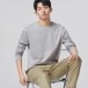 Playera de Manga Larga de Algodón Mercerizado con Amoníaco Líquido para Hombre Joven Camiseta Básica Holgada de Cuello Alto Primavera y Otoño Tops Camiseta Básica al por Mayor