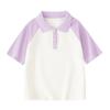 Camiseta de Manga Corta para Niños de Dibujos Animados Gengar Púrpura Charmander Verano Delgada Mediana y Grande Polo para Niños Top para Niños