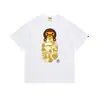 Camiseta estilosa japonesa da marca Ape Kikai Maneki Neko de manga curta para homens e mulheres, adolescentes, moda de rua e campus, camiseta juvenil de manga curta