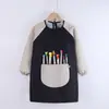 Macacão Infantil Impermeável Anti-Sujeira Babador de Alimentação para Bebê Roupa de Pintura Artística com Forro para Jardim de Infância Avental Anti-Vestir