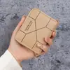 Nueva Cartera para Mujer Corta Simple Bolso para Tarjetas Billetera de Verano Transfronteriza Geométrica con Cremallera Monedero