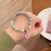 Pulsera de Cristal Rosa Dulce y Fresca Estilo Hada con Hebilla de la Paz, Pulsera de la Amistad para Estudiante con Elementos de Estilo Nacional