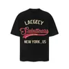 Saint Vintage Streetwear Americano Camiseta Holgada Vtg de Manga Corta para Hombre Camiseta Estampada Letra Retrato Camiseta Street