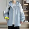 Chaqueta con capucha de seda helada de tacto frío para hombre talla grande, protección solar de verano casual, ligera, holgada, para exteriores