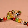 Cuentas sueltas de cristal de seis palabras, palabras verdaderas, accesorios de joyería para bricolaje, cuentas de Buda, accesorios de cuerda manual, cuentas redondas bronceadas, productos semiacabados al por mayor