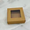 Caja de tarjeta de papel kraft de 9.5*9.5*3cm para avión, empaque de regalo hecho a mano, empaque para joyería, anillo para el cabello