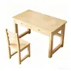 Mesa de madeira maciça para uso doméstico, mesa de computador em cor de madeira natural com gavetas duplas, mesa de escrita simples para estudantes para quarto, estudo, escritório e aprendizado