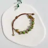 Pulsera de Cerámica Jingdezhen Nueva Pulsera de Cerámica Estilo Chino Joyería Hecha a Mano Cuerda Estilo Tíbet Puesto de Pulseras Jingdezhen