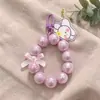 Chaveiro Pingente de Urso com Contas de Princesa Sereia Moda Decoração de Estojo de Fone de Ouvido Corrente para Pendurar Ornamento de Bolsa para Meninas