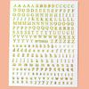 Venda Quente no Exterior Adesivos de Nail Art de Letras 12 Cores Letras em Inglês Maiúsculas e Minúsculas Decoração de Unhas Fluorescente Adesivos de Nail Art DIY