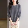Suéter Corto de Punto Holgado con Perlas para Mujer Otoño/Invierno 2026, Top de Punto Elegante que Rejuvenece para Usar en Capas