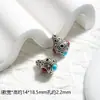 Plata del Tíbet Turquesa Incrustada Tres Vías Hecho a Mano DIY Juguete Francés Antiguo Cuentas Plata del Tíbet Aleación con Goteo de Aceite Conjunción Tres Vías Cabeza de Buda
