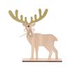 Decoraciones navideñas transfronterizas adornos de ciervos navideños de madera ensamblados diseño de ambiente navideño pequeños adornos de escritorio al por mayor