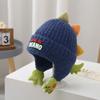 Sombrero infantil de dinosaurio tridimensional otoño e invierno 2023 nuevo protección para las orejas engrosado para niños medianos y grandes gorro de punto gorro de lana moda
