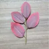Hoja Simulada de Cuatro Puntas Estampada en Seda Hoja de Magnolia Rama de Hoja de Eucalipto Accesorios Decorativos Fabricante Venta al por Mayor en Stock