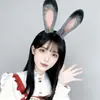 Diadema Orejas de Conejo Policía Decoración Fiesta Cosplay Orejas de Conejo Tocado Conejo de Felpa Orejas de Animal Realistas Accesorio para el Cabello