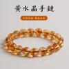 Pulseira de Contas Redondas de Pirâmide de Cristal Asai Amarelo Natural Pulseira de Contas de Flor Melaleuca de Cristal Amarelo Atacado