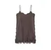 Para Exportación Europea y Americana Transfronteriza Ropa de Mujer Popular en Aliexpress Verano Sexy Sexy Satén de Seda Textura Encaje Top