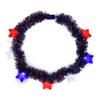 Resfria Dia Nacional Americano Novo 7 Luzes LED Estrela de Cinco Pontas Tops Arte com Café Tira Colorida Colar Luminoso