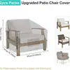 Funda para silla de patio de jardín exterior, gris, hecha de tela Oxford 210D, impermeable, a prueba de polvo y a prueba de viento