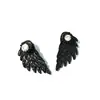Brincos Angel Wings tridimensionais retrô europeus e americanos brincos perfurantes de liga de diamante de pena