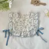 Babador Original de Renda para Bebê Menino e Menina com Gola de Babado Floral de Algodão Puro, Avental Anti-Vômito
