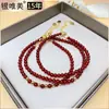 Pulsera de plata S925 con cuentas de ágata roja muy finas, año de nacimiento y Año Nuevo chino, pulsera apilada fina, exquisita y ligera, pulsera de lujo para mujer