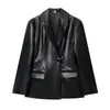 Ropa de mujer al por mayor transfronteriza 2026 AliExpress artículo más vendido moda casual chaqueta de cuero sintético con cuello de traje
