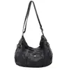 Bolso de hombro nuevo de gran capacidad 2026, versátil para el trabajo, adecuado para que los estudiantes lo usen en clase, bolso vaquero retro estilo coreano para mujer