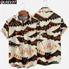 Estación Independiente Transfronteriza Halloween Impresión Digital 3D Manga Corta talla extra para Hombre Holgada Camisa de Fiesta Kuso