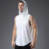 Chaleco Deportivo con Capucha para Hombre Baloncesto Correr Entrenamiento Holgado Secado Rápido Transpirable Chaleco Deportivo Talla Grande Europeo y Americano